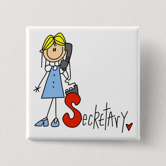 Badge Carré 5 Cm S est pour le secrétaire (Devant)