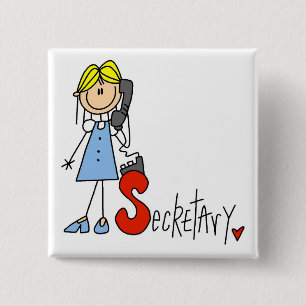 Badge Carré 5 Cm S est pour le secrétaire