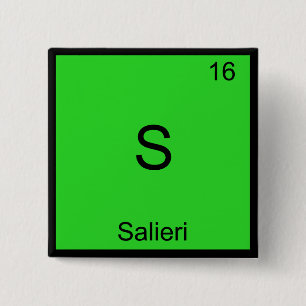 Badge Carré 5 Cm S - Salieri T-Shirt Symbole d'Élément de Chimie Dr