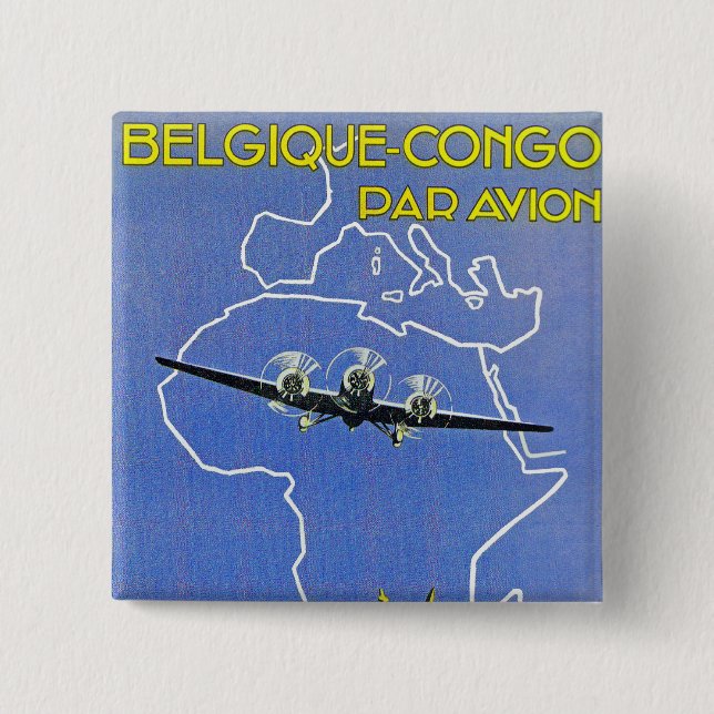 Badge Carré 5 Cm Sabena ~ Belgique Congo (Devant)