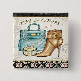Badge Carré 5 Cm Sac en cuir et chaussure fins