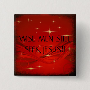 BADGE CARRÉ 5 CM SAGES STILLSEEK JÉSUS ! ! … BOUTONS RELIGIEUX