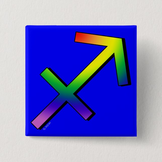 Badge Carré 5 Cm Sagittaire de GLBT (Devant)