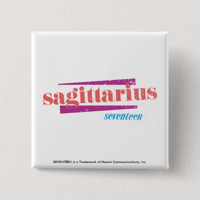 Badge Carré 5 Cm Sagittaire LtPink (Devant)