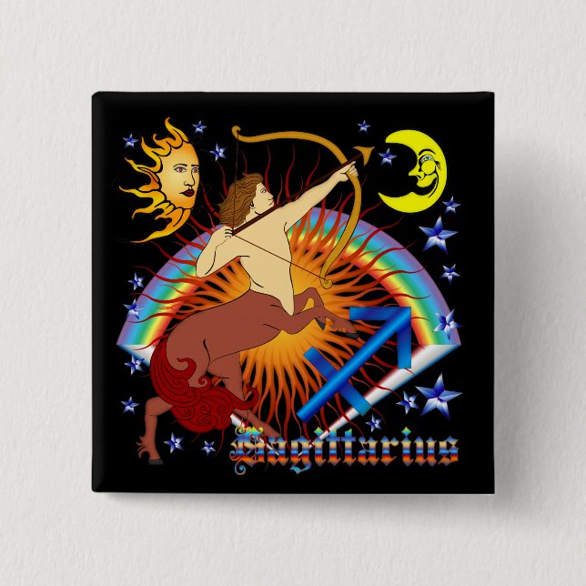 Badge Carré 5 Cm Sagittarius-Zodiac-Design-V-1 (Devant)