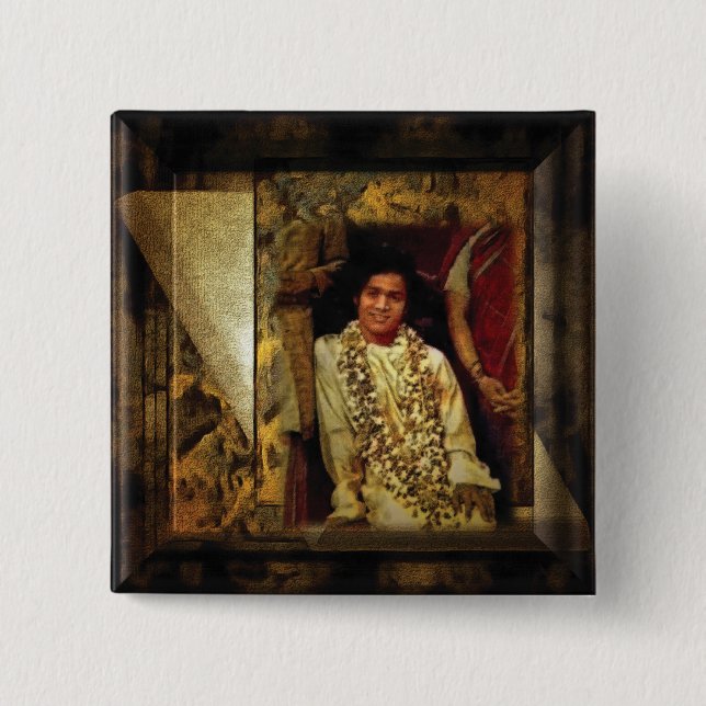 Badge Carré 5 Cm Sai Baba (Devant)