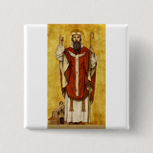 Badge Carré 5 Cm Saint Boniface de Mayence - Patron des éducateurs