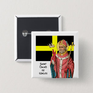 Badge Carré 5 Cm Saint David du Pays de Galles (P 001) et son drape