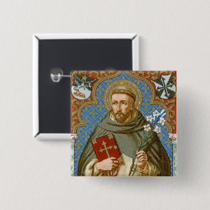 Badge Carré 5 Cm Saint Dominique de Guzman (BK 011)