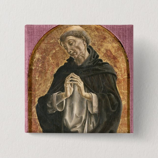 Badge Carré 5 Cm Saint Dominique (tempera sur le panneau) (Devant)