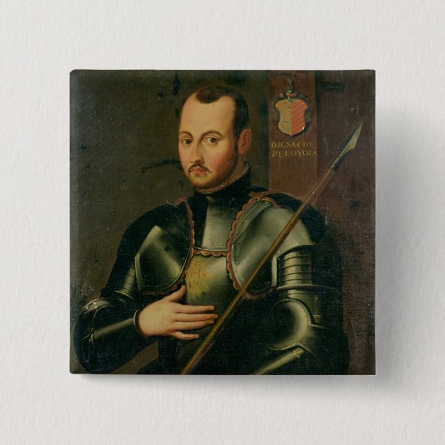Badge Carré 5 Cm Saint Ignatius de Loyola (Devant)