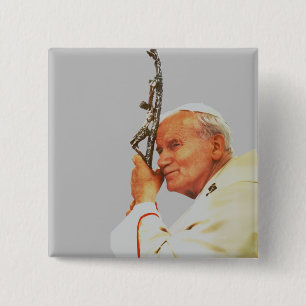 Badge Carré 5 Cm Saint-Pape Jean-Paul II 