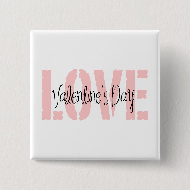 Badge Carré 5 Cm Saint Valentin Amour (Devant)