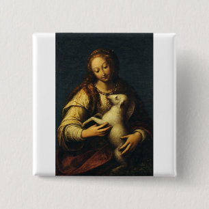 Badge Carré 5 Cm Sainte Agnès, Pure Témoin du Christ 