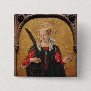 Badge Carré 5 Cm Sainte Lucie par Francesco del Cossa