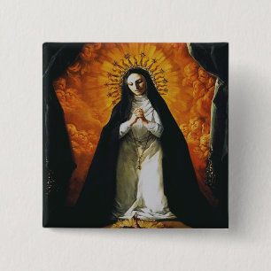 Badge Carré 5 Cm Sainte Marguerite-Marie Alacoque