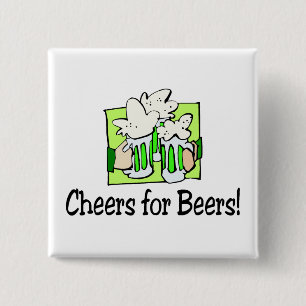 Badge Carré 5 Cm Salutations Pour Bières St Patty Day
