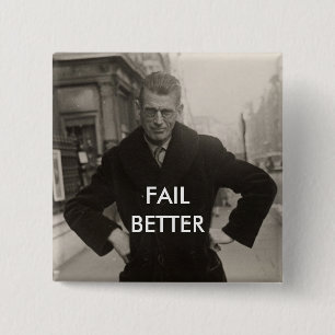 Badge Carré 5 Cm Samuel Beckett - échouer mieux
