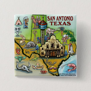 Badge Carré 5 Cm San Antonio TX