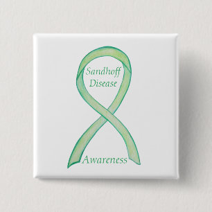 Badge Carré 5 Cm Sandhoff Maladie Sensibilisation Ruban Pins Person