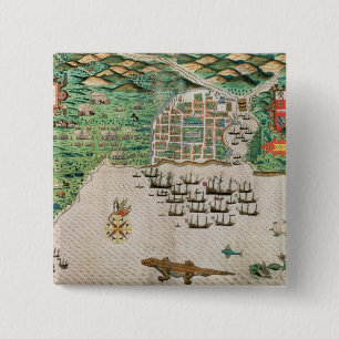 Badge Carré 5 Cm Santiago, Cap Vert, 1589 2