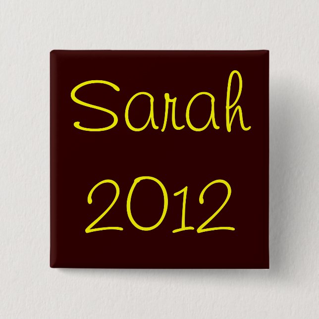 Badge Carré 5 Cm Sarah 2012 (Devant)
