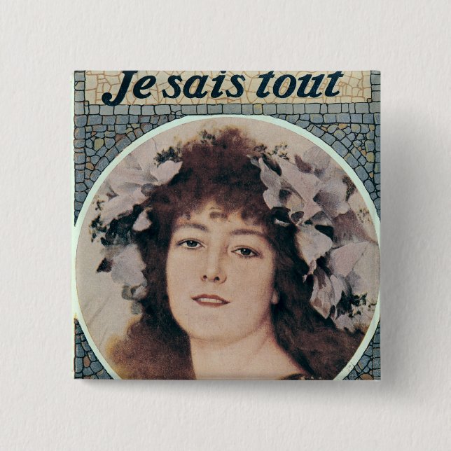 Badge Carré 5 Cm Sarah Bernhardt dans Gismonda (Devant)