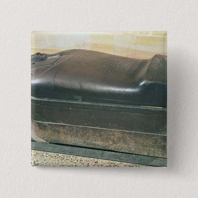 Badge Carré 5 Cm Sarcophage d'Eshmunazar, roi de Sidon (Devant)