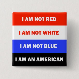 Badge Carré 5 Cm Satire politique américaine rouge blanc