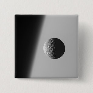 Badge Carré 5 Cm Saturn's moon Mimas