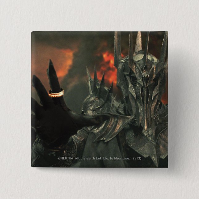 Badge Carré 5 Cm Sauron à la main (Devant)