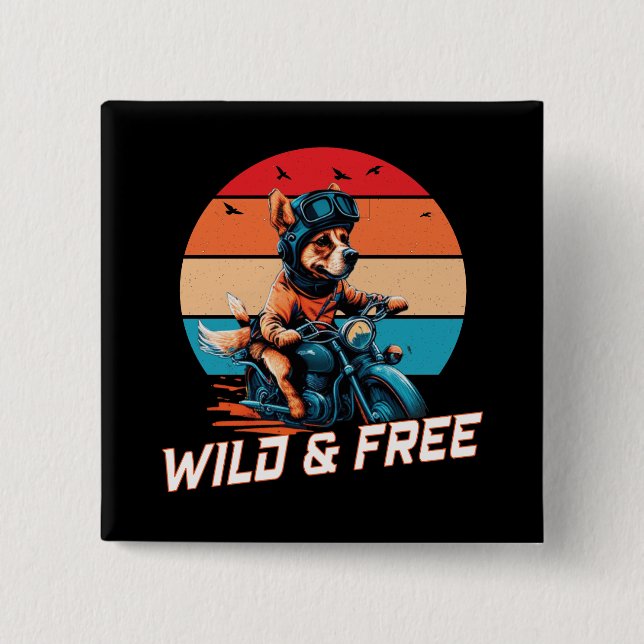 Badge Carré 5 Cm Sauvage et libre (Devant)