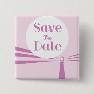 Badge Carré 5 Cm Sauvegarder la date de mariage phare vintage