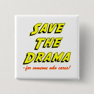 Badge Carré 5 Cm Sauvez l'énonciation vive de drame