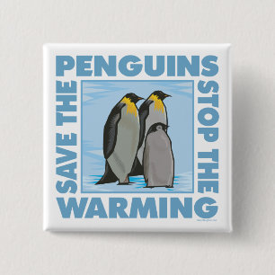 Badge Carré 5 Cm Sauvez les pingouins