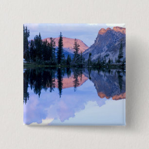 Badge Carré 5 Cm Sawtooth Wilderness, Idaho.États-Unis Cumulus