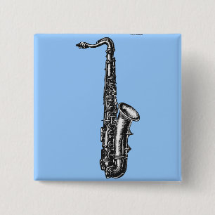Badge Carré 5 Cm Saxophone de tenor