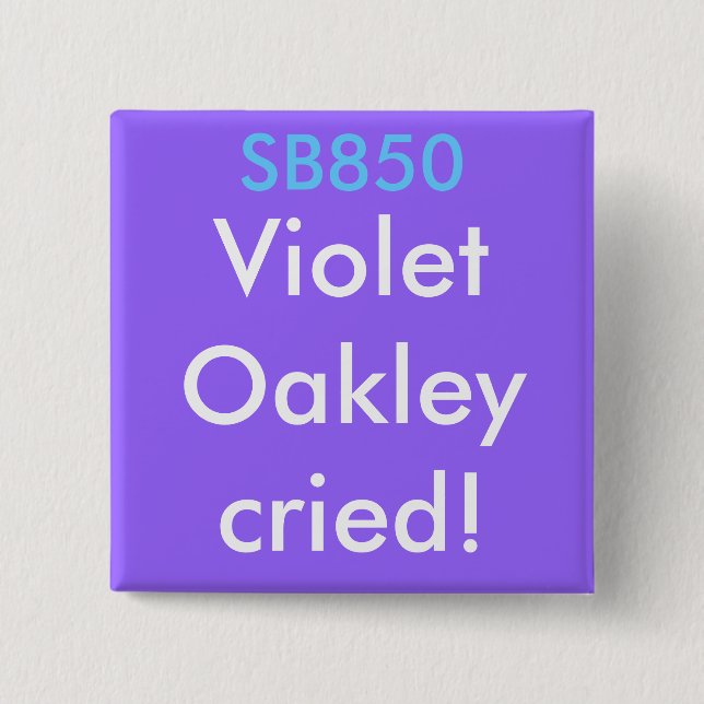 Badge Carré 5 Cm SB850, VioletOakleycried ! (Devant)