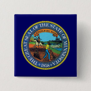 Badge Carré 5 Cm Sceau d'État du Minnesota