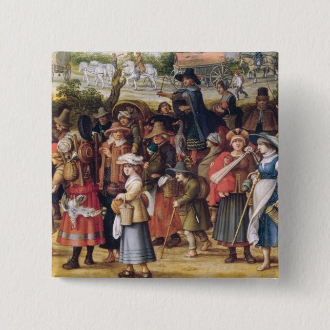 Badge Carré 5 Cm Scène de guerre (Devant)