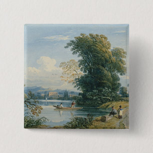 Badge Carré 5 Cm Scène de rivière