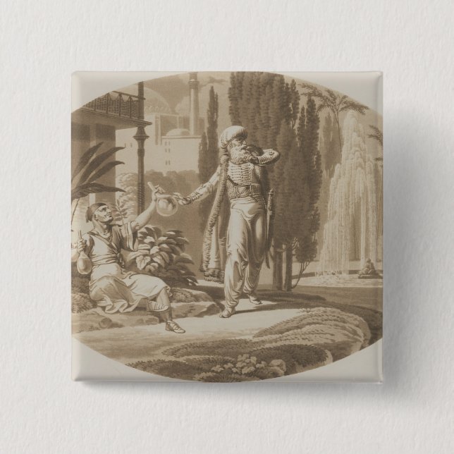 Badge Carré 5 Cm Scène 'du mariage de Figaro (Devant)