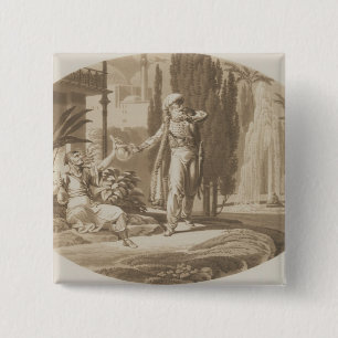 Badge Carré 5 Cm Scène 'du mariage de Figaro