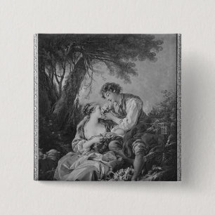 Badge Carré 5 Cm Scène pastorale