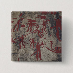 Badge Carré 5 Cm Scènes de chasse