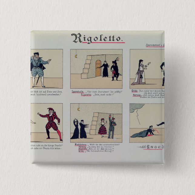 Badge Carré 5 Cm Scènes de l'opéra 'Rigoletto (Devant)