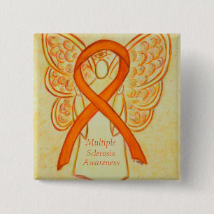 Badge Carré 5 Cm Sclérose en plaques Sensibilisation à l'angle É