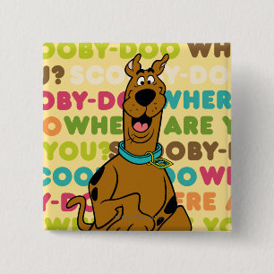 Badge Carré 5 Cm Scooby-Doo Coureur "Où Es-Tu ?"