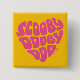 Badge Carré 5 Cm Scooby Doo Doo Heart