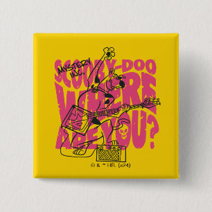 Badge Carré 5 Cm Scooby Doo Où Es-Tu Punk Guitar Riff